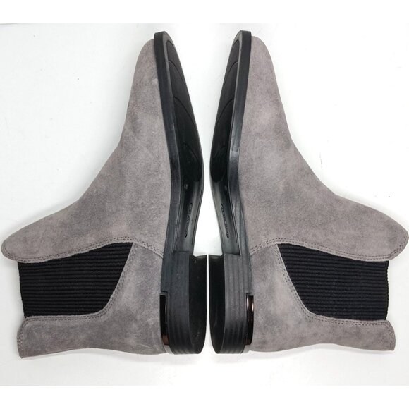 Nine West Womens 8M Agate Chelsea Ankle Boot Gray Suede Leather Bootie LKNW - Picture 9 of 10